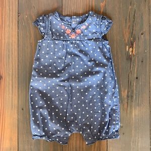 Denim Bubble with Floral Accent